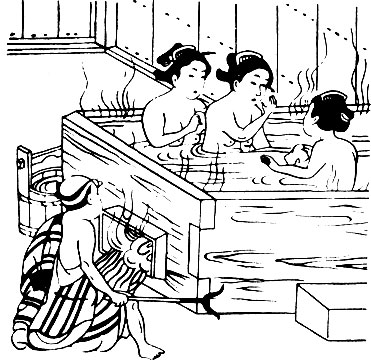 В японской бане пользуются очень горячей водой